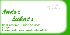 andor lukats business card